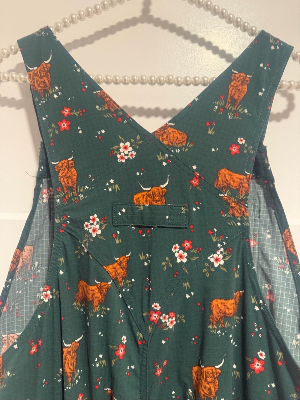 Duluth Trading Co  Floral & Highland Cow Overalls - Picture 6 of 8